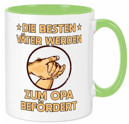 Besten Väter werden zum Opa befördert | Zwei Hände Geschenkidee Familie Humor Tasse