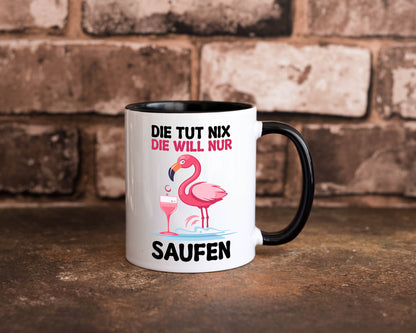 Die tut nix will nur Saufen | Flamingo Alkohol v2 Geschenk Humor Geschenkidee