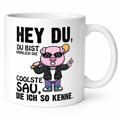 Du bist eine Coole sau Geschenk Humor Geschenkidee lustiger Spruch Tasse