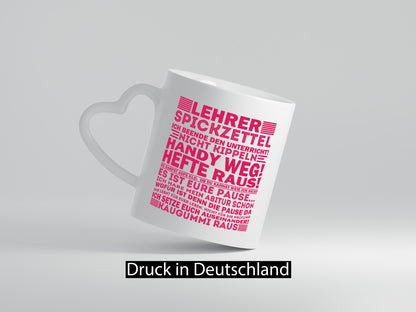 Lehrer Spickzettel | Beruf Tasse lustiger Spruch vl3 Humor Arbeit Kollegen Büro