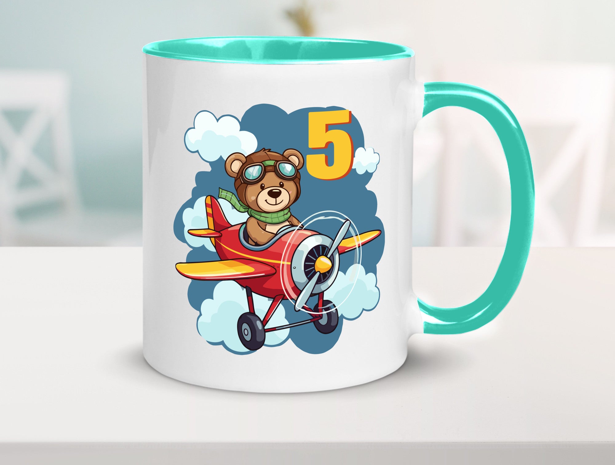 5. Geburtstag | 5 Jahre Kinder Pilot Flugzeug Geschenkidee Humor Tasse