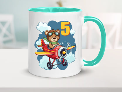 5. Geburtstag | 5 Jahre Kinder Pilot Flugzeug Geschenkidee Humor Tasse