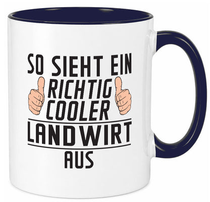 Richtig Cooler Landwirt | Bauer Landwirtschaft lustig Humor Geschenkidee Tasse