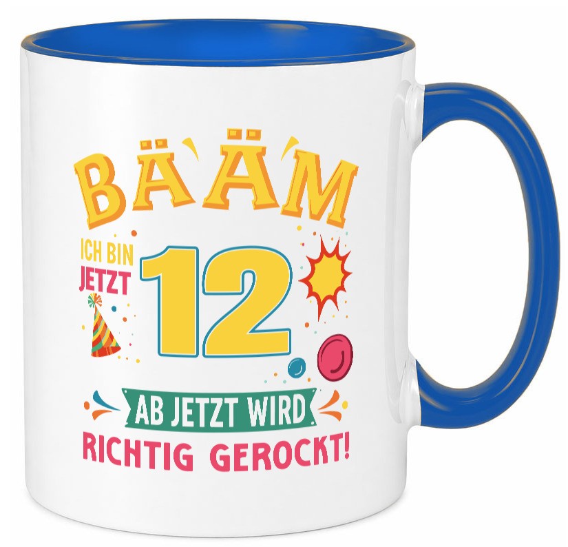 12. Geburtstag | 12 Jahre ab jetzt wird richtig gerockt Geschenk Geschenkidee Tasse