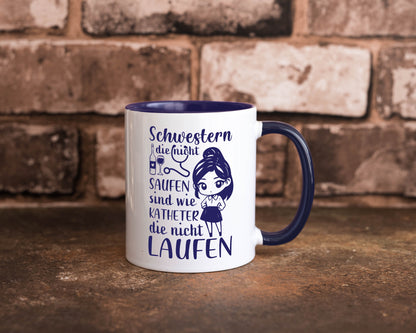 Schwestern die nicht saufen | Krankenschwester Alkolhol Geschenkidee Humor Tasse