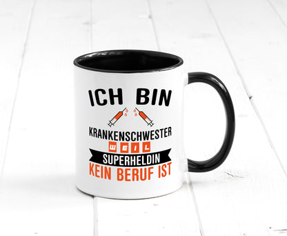 Krankenschwester Superheldin | Beruf Tasse Pflegerin Humor Arbeit Kollegen Büro