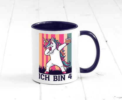 4 Geburtstag | Einhorn Damping Mädchen lustig Geschenkidee Geschenk Tasse