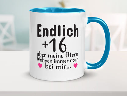 Endlich 16 | Geburtstag Tasse Spruch Mädchen Geschenkidee Humor