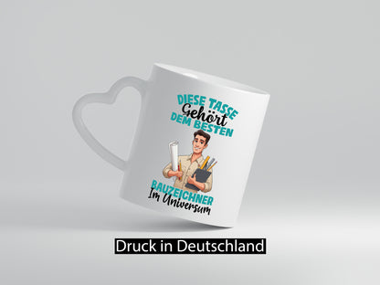 Im Universum: Bauzeichner | Zeichner Geschenkidee Humor Tasse