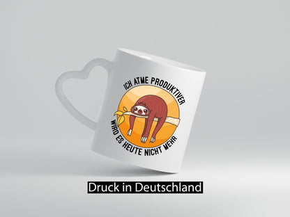 Ich atme produktiver | Arbeit Faultier Bürotasse lustig Kollegen Büro Geschenk