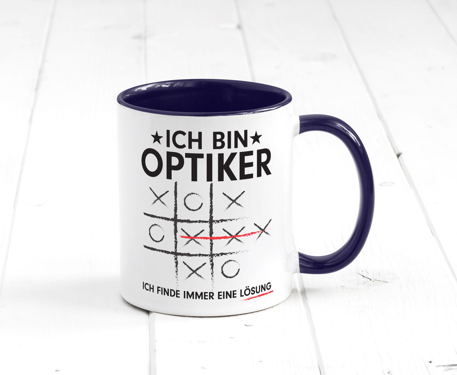 Löse Probleme: Optiker | Augenoptiker Geschenkidee Humor Tasse