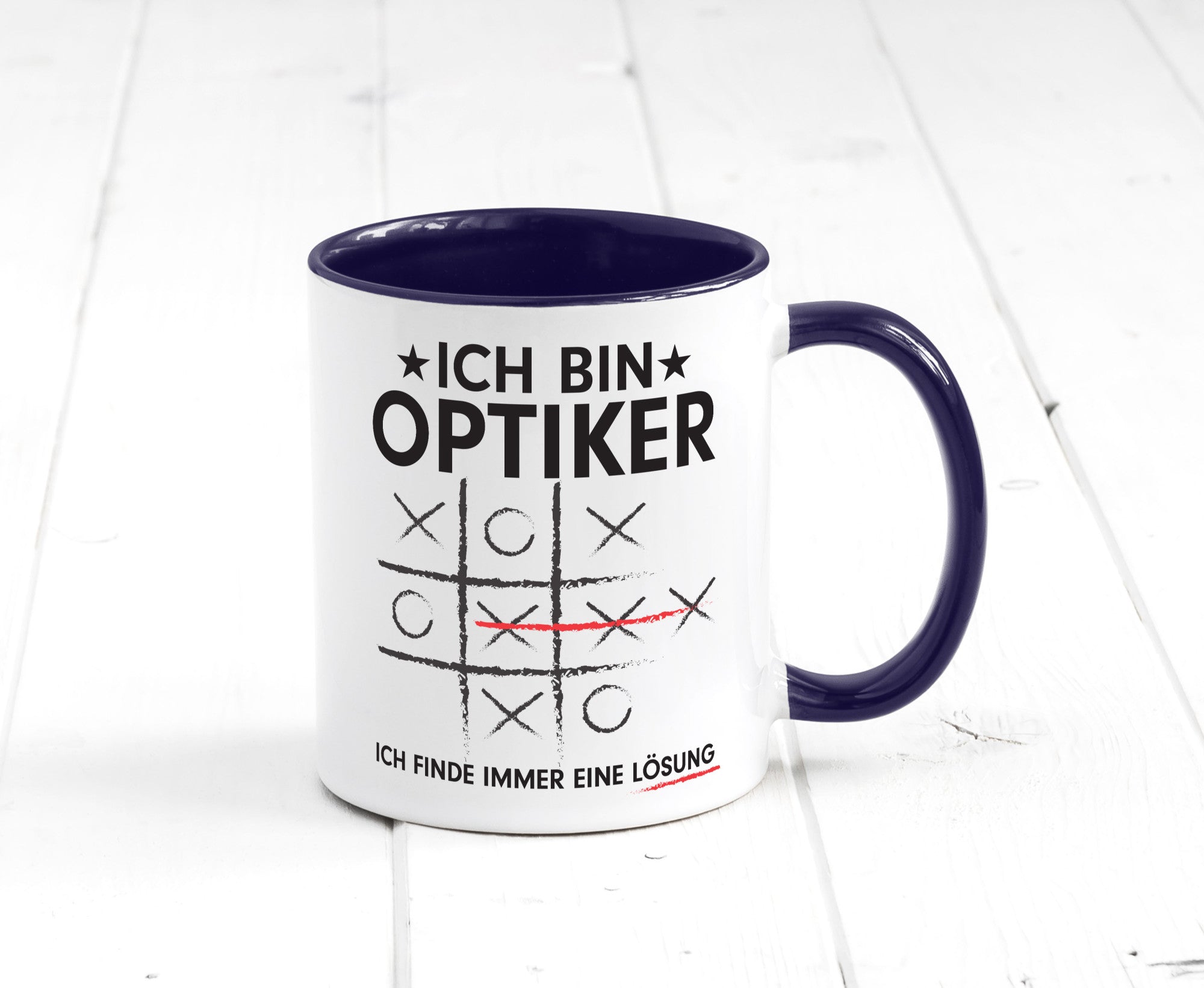 Löse Probleme: Optiker | Augenoptiker Geschenkidee Humor Tasse
