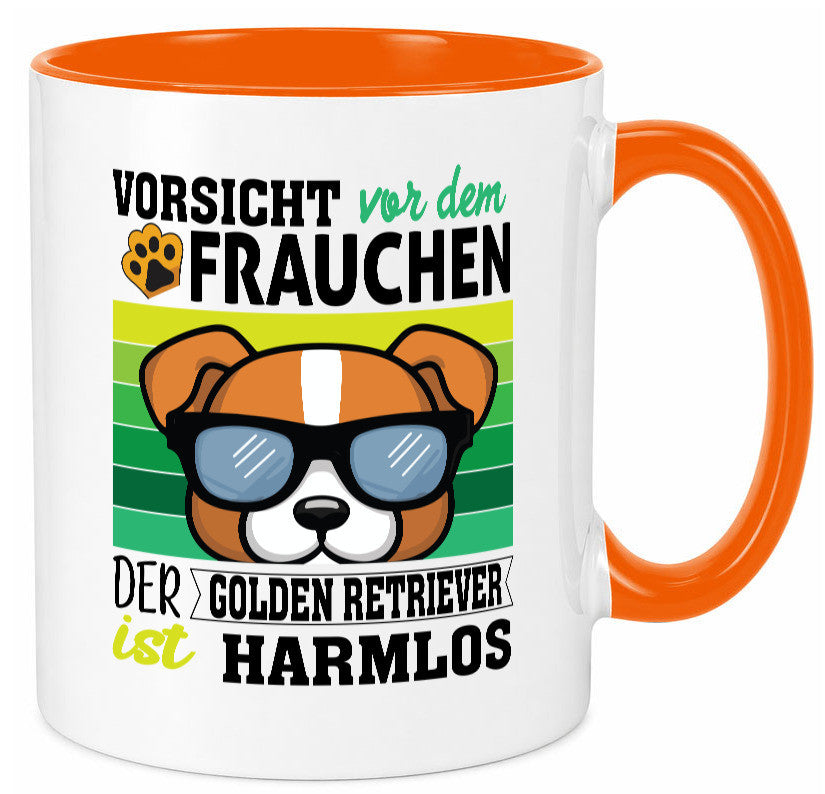 Vorsicht vor dem Frauchen Golden Retriever ist Harmlos lustiger Spruch Geschenk