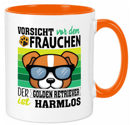 Vorsicht vor dem Frauchen Golden Retriever ist Harmlos lustiger Spruch Geschenk
