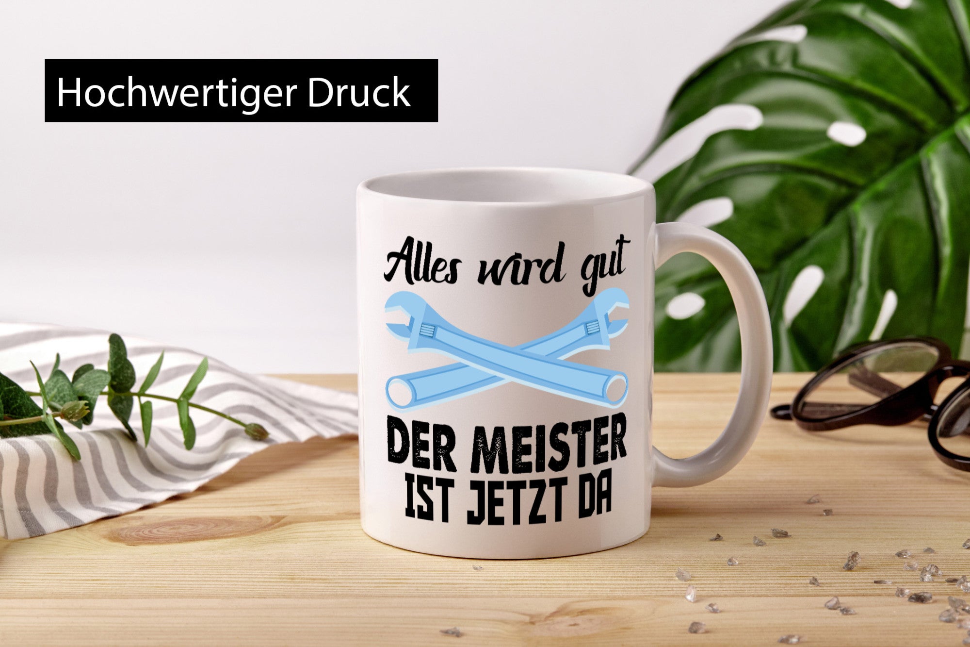Alles wird gut der meister ist jetzt da | Klempner Humor Geschenkidee Tasse