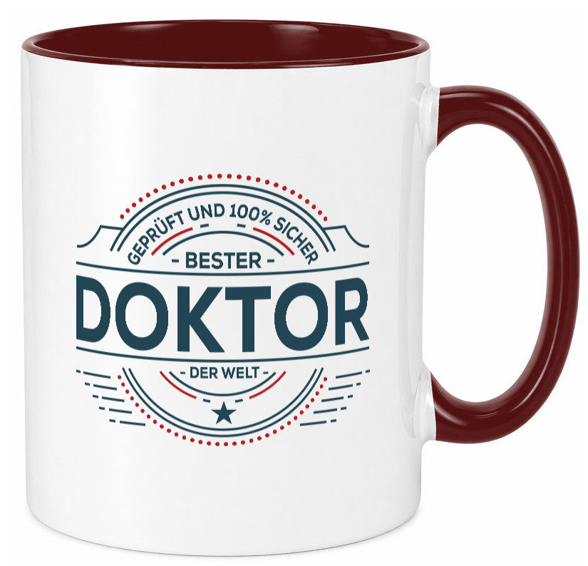 Geprüft und sicher: Doktor | Doktorand Doktortitel lustiger Spruch Geschenk Tasse