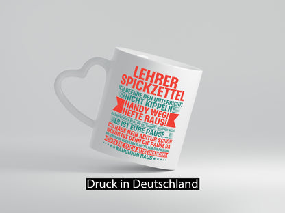 Lehrer Spickzettel | Beruf Tasse lustiger Spruch vl4 lustig Arbeit Kollegen