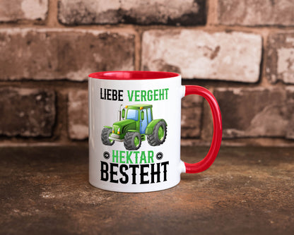 Liebe vergeht Hektar besteht | Traktor Bauer landwirt Humor Geschenkidee Tasse