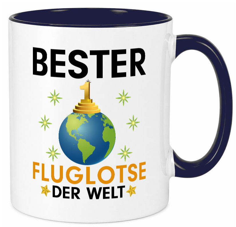 Welt Bester Fluglotse | Flugverkehr Flughafen lustiger Spruch Geschenk Humor Tasse