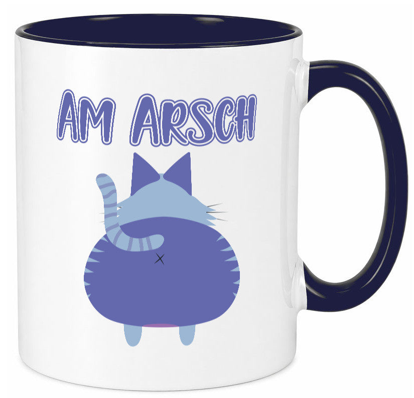 Am Arsch | Katzenmotiv Tasse Kollege Katzenbesitzer Geschenkidee Arbeit