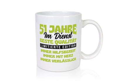 51 Jahre im Dienst | Jubiläum Arbeit v3 lustiger Spruch Geschenk Kollegen Büro Tasse