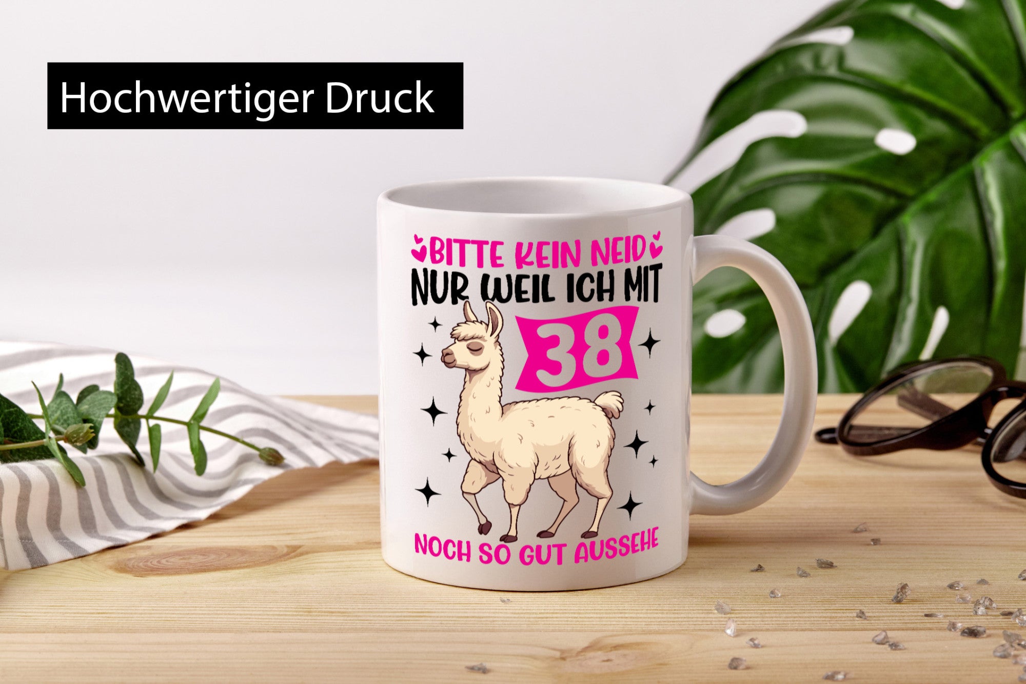 38. Geburtstag | 38 Jahre Lama gut aussehen Humor Geschenkidee Tasse