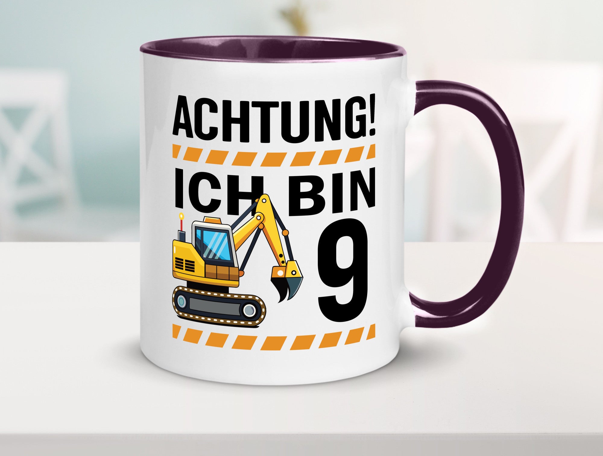 9 Geburtstag Ich bin | Bagger Junge lustiger Spruch Geschenk Geschenkidee Tasse