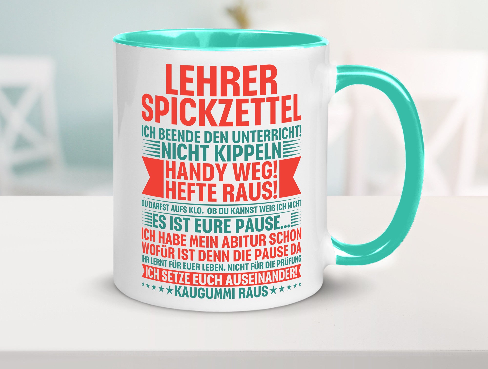 Lehrer Spickzettel | Beruf Tasse lustiger Spruch vl4 lustig Arbeit Kollegen