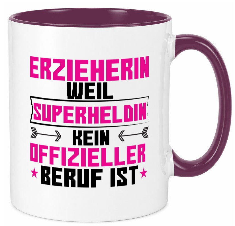 Superheldin Erzieherin | Pädagogin Schule Geschenkidee Humor Tasse