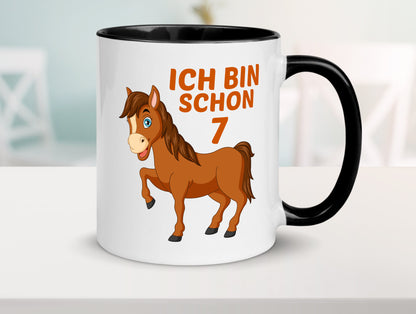 7. Geburtstag | Ich bin schon 7 Pferde Pony Humor Geschenkidee Tasse