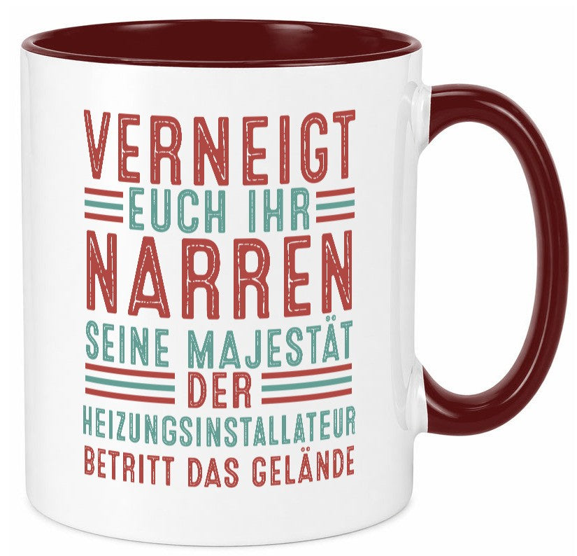 Verneigt euch: Heizungsinstallateur | Heizungsbauer Geschenk Humor Geschenkidee Tasse