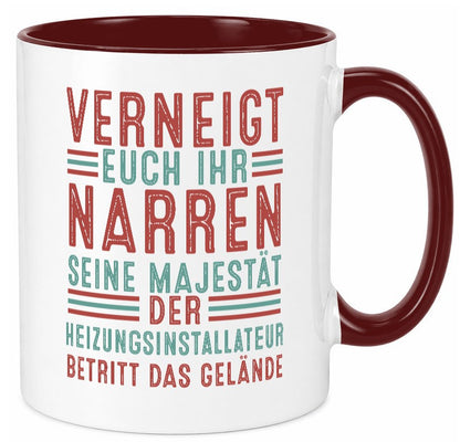 Verneigt euch: Heizungsinstallateur | Heizungsbauer Geschenk Humor Geschenkidee Tasse