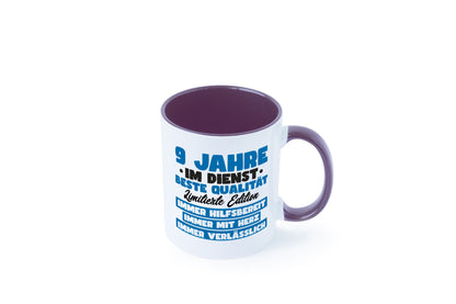 9 Jahre im Dienst | Jubiläum Arbeit v7 lustig Kollegen Büro Geschenk Tasse