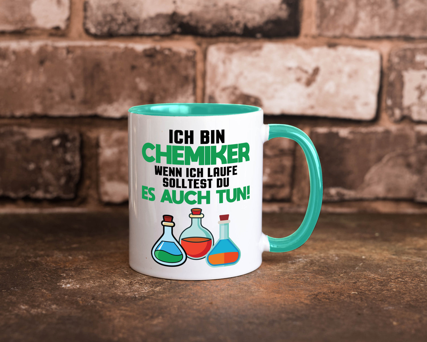 Ich bin chemiker wnen laufe solltest du es auch tun Humor Geschenkidee Tasse