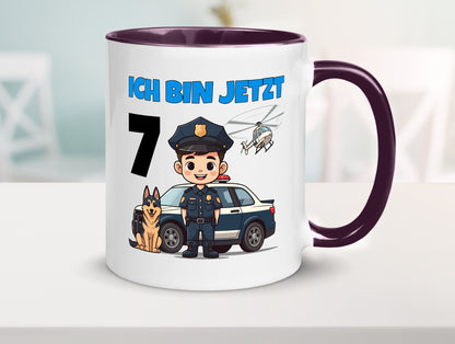 7. Geburtstag | 7 Jahre Polizei Kind Polizeiauto Humor Geschenkidee Tasse