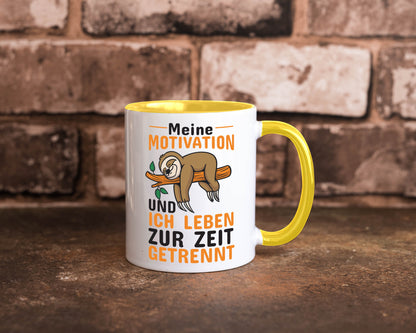 Keine Motivation | Faultier Tasse Büro Humor faul Geschenk Arbeit Kollegen
