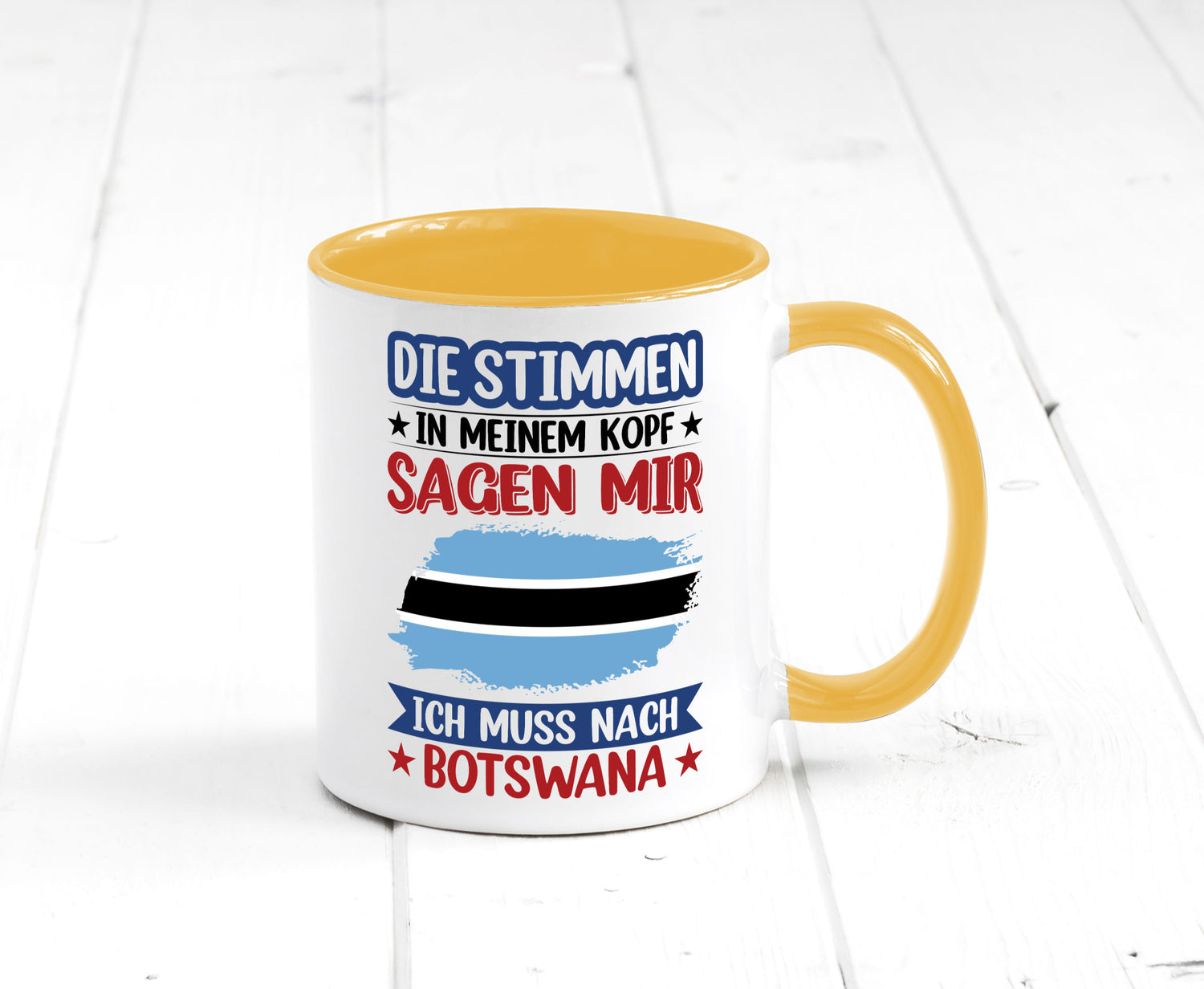 Botswana | Urlaub Stimmen in meinem Kopf Traumland Geschenkidee Humor Tasse
