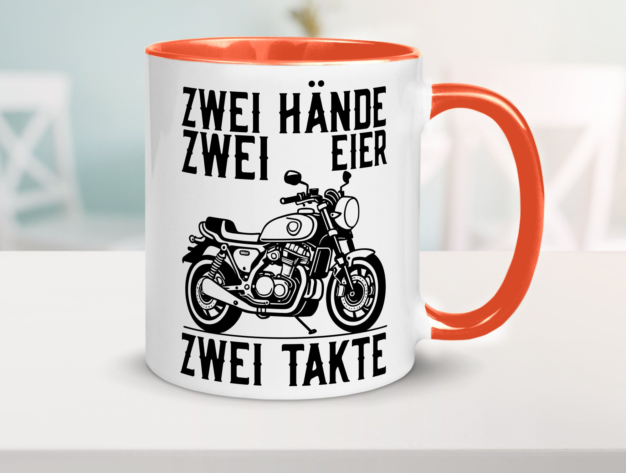 Zwei Hände | Zweitaktmotor Motorrad Moped Biker Geschenkidee Humor Tasse