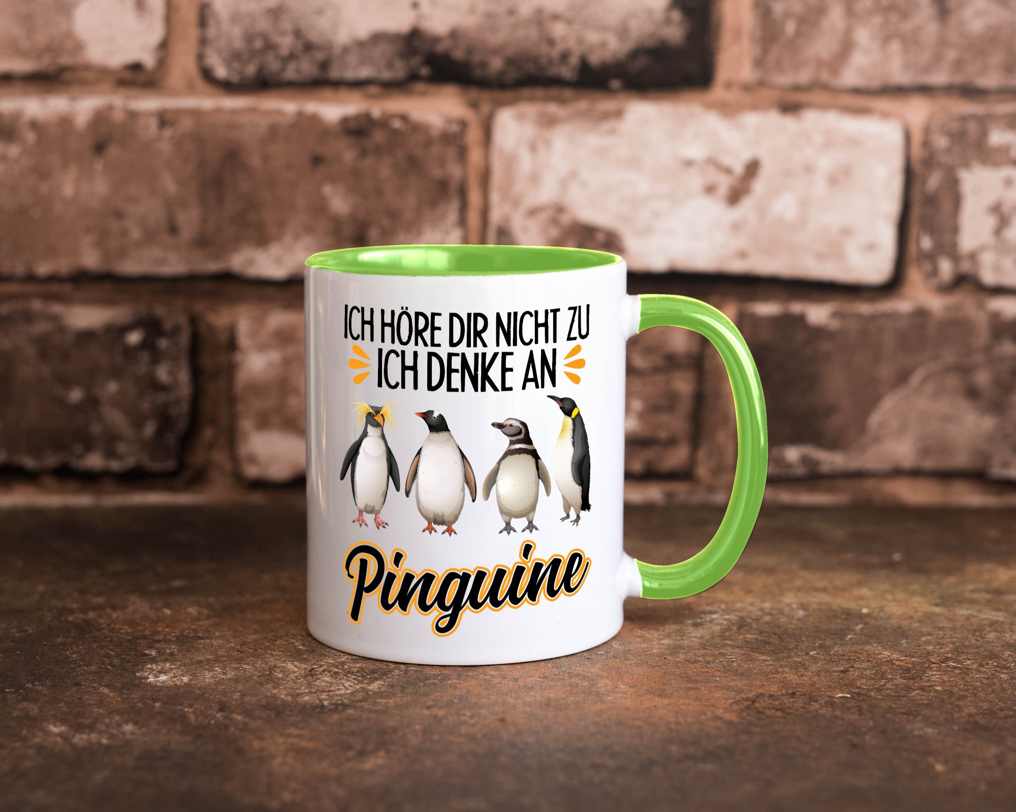 Ich denke an Pinguine Geschenkidee Humor Tasse