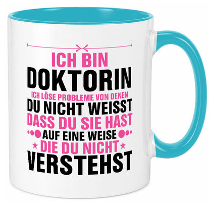 Löse Probleme: Doktorin | Doktorand Doktortitel v2 Geschenk Humor Geschenkidee Tasse