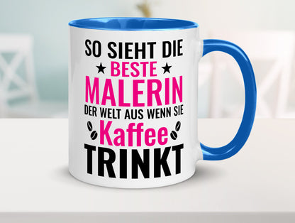 Kaffee trinkt: Malerin | Malerinnen lustiger Spruch Geschenk Humor Geschenkidee Tasse