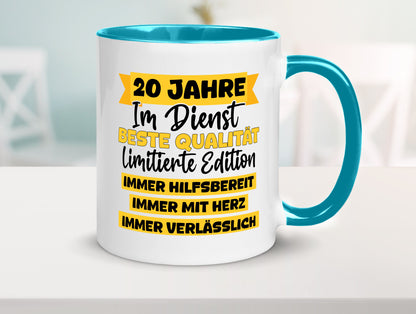 20 Jahre im Dienst | Jubiläum Arbeit v8 Geschenkidee Kollegen Büro Humor Tasse