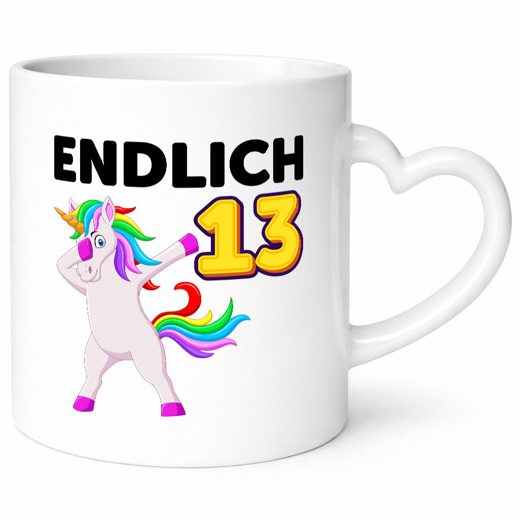13. Geburtstag | endlich 13 Jahre Einhorn Mädchen Geschenkidee Humor Tasse