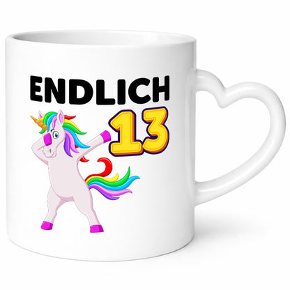 13. Geburtstag | endlich 13 Jahre Einhorn Mädchen Geschenkidee Humor Tasse