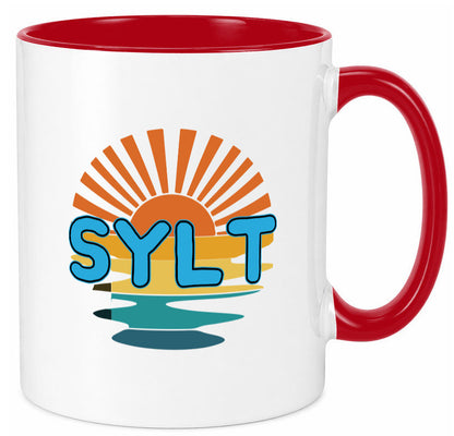 Sylt Tasse | Sonnenuntergang Sylter Möwen Motiv Geschenkidee Humor