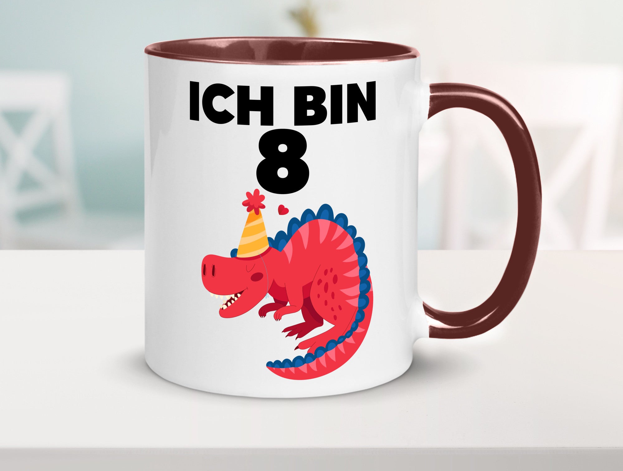 8. Geburtstag | Dino Dinosaurier 8 Jahre lustig Geschenkidee Geschenk Tasse