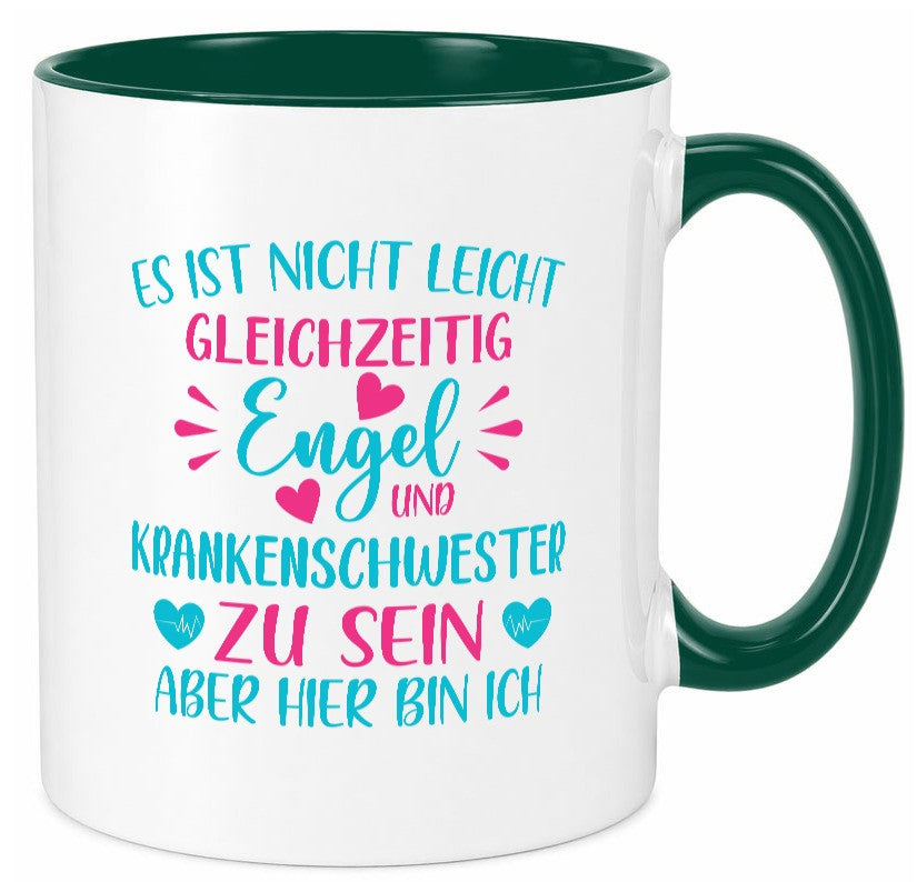 Gleichzeitig Engel und Krankenschwester | Herzschlag Humor Geschenkidee Tasse