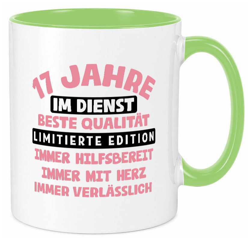 17 Jahre im Dienst | Jubiläum Arbeit v11 Humor Kollegen Büro Geschenkidee Tasse