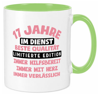17 Jahre im Dienst | Jubiläum Arbeit v11 Humor Kollegen Büro Geschenkidee Tasse