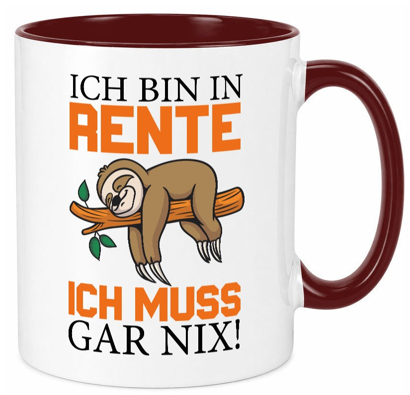 Ich bin in Rente lustig Humor Geschenkidee Geschenk Tasse